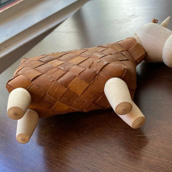 Decorative Ox Cow Wicker Woven Straw Vintage Handcrafted Folk Art Rustic Farm - Picture 11 of 14